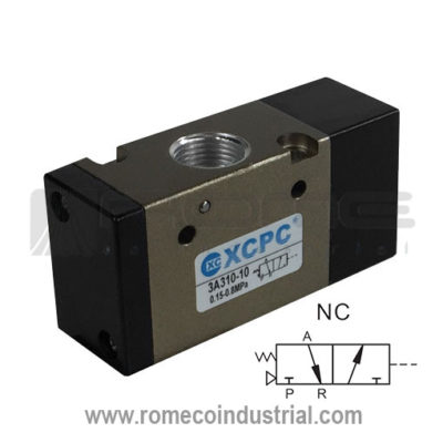 3A310-10 Valvula neumatica 3/2 Puertos de 3/8" Simple pilotaje NC / NO