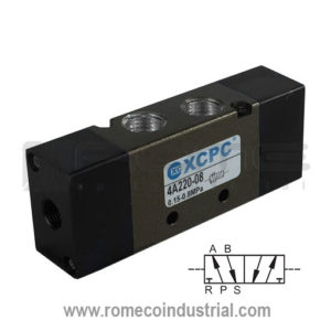 4A220-08 Valvula neumatica 5/2 Puertos de 1/4" Doble pilotaje