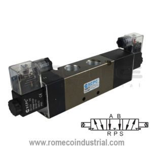 4V430E-15 Electrovalvula neumatica 5/3 Centro abierto Puertos 1/2″