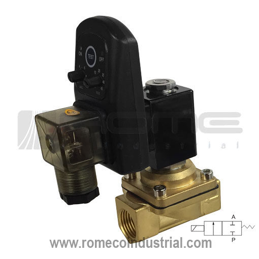 Solenoide 12V DC para valvula neumatica con conector DIN con Led