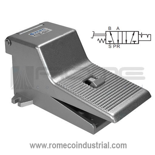 Valvola A Pedale Pneumatica 5 Vie 2 Posizioni 1/4 BSP Con Raccordi Da 6mm