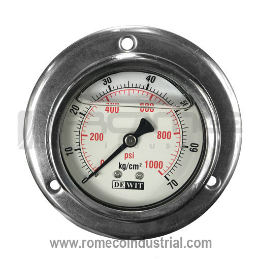 Manómetro De Presión Tipo Radial Con Glicerina 0 - 3,000 Psi.