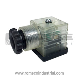 CONECTOR VALVULA DIN CON LED PARA BOBINA SOLENOIDE