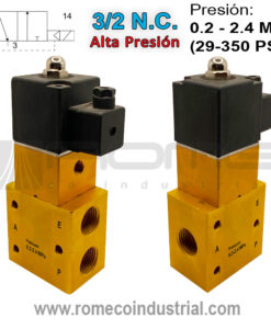 ELECTROVALVULA ALTA PRESION 3 VIAS 2 POSICIONES 350 PSI PARA SOPLADORA DE BOTELLAS GARRAFORES PLASTICOS MONTERREY MEXICO