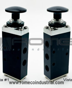 VBM412-02 VALVULA NEUMATICA MECANICA PUSH-PULL 5 VIAS 2 POSICIONES ENCLAVADA RETENIDA MONTERREY MEXICO